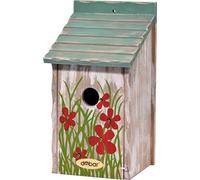 Nido colorato con motivo floreale, in legno di pino