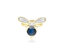 Nido D'Ape Ispirato Blu Zaffiro e Diamante Ape Pin IN 9ct Oro Giallo