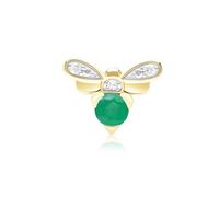 Nido D'Ape Ispirato Smeraldo e Diamante Ape Pin IN 9ct Oro Giallo