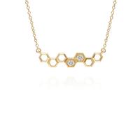 Nido D'Ape Ispirato Topazio Bianco Collegamento Collana IN 9ct Oro Giallo