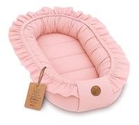 Nido morbido Neonato per Lettino e Culla - soffice coccoloso portatile | Caldo accogliente avvolgente nella Carrozzina Cameretta Culla Lettino Viaggio ideale Bimbo Bimba Cotone Rosa Sporco