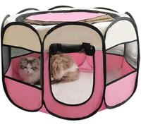 Nido per Animali Domestici Tenda Ottagonale Nido per Gatti Gabbia per Cani Allevamento Sala Parto Incinta Pieghevole, Style1, L: 114 * 114 * 60CM