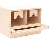Nido per galline 2 scomparti 63x40x45 cm in legno di pino massiccio