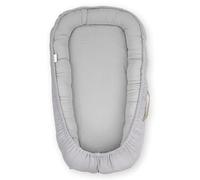 Nido per neonati grigio - Morbido nido coccoloso in cotone e velours, ipoallergenico, culla portatile per 0-8 mesi, comfort e sicurezza nella vita quotidiana, prodotto in Europa