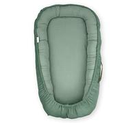 Nido per neonati verde - Morbido nido coccoloso in cotone e velours, ipoallergenico, culla portatile per 0-8 mesi, comfort e sicurezza nella vita quotidiana, prodotto in Europa