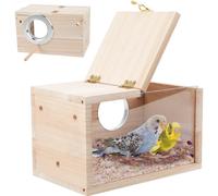 Nido per parrocchetti, nido per uccelli, gabbia in legno per nidificazione di pappagalli, parrocchetti, calopsitte