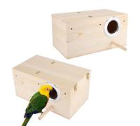 Nido per Parrocchetto, 34 x 19,5 x 17 cm Casetta per Uccelli in Legno Scatola per Allevamento Gabbia per Uccelli Casa Pappagalli Scatola di Accoppiamento Accessori per La Decorazione del Giardino