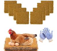Nido per polli Tappetini di nidificazione per accessori per pollaio,confezione da 8 di cuscinetti per pollaio,30*30cm,cuscinetti per nidifici per pollaio,fodere per nidi,1 paio di guanti