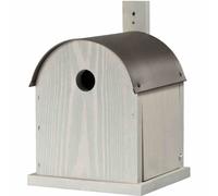 Nido Per Uccelli In Legno 32Mm Con Tetto Arrotondato In Acciaio