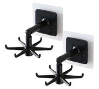 NIDONE 2 pezzi/set portautensili girevoli ganci da cucina pieghevoli montati a soffitto a parete 2, 8x3x4, 3'' portautensili da appendere in plastica autoadesiva per cucina bagno