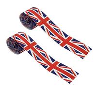 NIDONE 6 Metri di Rotolo di Nastro Union Set di 2 Nastri di Grosgrain della Bandiera del Regno Unito Larghi 38 mm per Decorazione della Festa dell'incoronazione di Re Carlo III, Confezioni