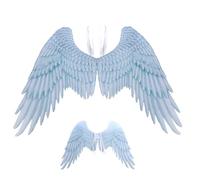 NIDONE Ala D'Angelo Per Adulti Unisex Realistiche Piume Halloween Spalla Elastica Cinta Non Tessuta Costume Ali Festa Bianco
