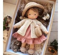 NIDONE Bambola di pezza con Scatola, Bambola di pezza con Borsa, Cappello, Scarpe e Altro, graziosi Giocattoli per Bambole di per Neonati e Bambini Piccoli, Ideali per Il Compleanno di Natale