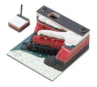 NIDONE Blocco note 3D con vetrina Treno di Natale Decorativo Blocco note 3D fai-da-te Ufficio Soggiorno Scrivania per collega amico Decorazioni natalizie, blocchi