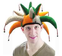 NIDONE Cappello da giullare Cappello da giullare colorato da 9x12 pollici con paillettes colorate con più corna e campanelli da clown in tessuto per palcoscenico, performance, decorazioni del Mardi