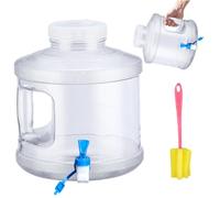 NIDONE Contenitore per l'acqua con Rubinetto e Coperchio a Vite, Contenitore per l'acqua Sicuro a Bocca Larga da 7, 5 Litri, brocca Resistente al Calore con Manico, Rotondo per Viaggi in campeggi