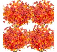 NIDONE Fiori autunnali 12 pezzi 14 pollici di mamme artificiali resistenti ai resistenti ai ra agli UV per la plastica realistica di plastica decorazioni esterne per il raccolto di Halloween del