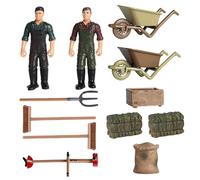 NIDONE Giocattoli agricoli 12 Pz/Set Simulazione Realistica Figurine di Contadini Fattoria Playset Modello Accessori di Scena Piccolo Playset Educativo per I Bambini