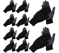 NIDONE Guanti da Lavoro 10 Paia Guanti da Meccanico Traspiranti Antiscivolo Giardinaggio in Nylon con Tutore per il Polso Maglia Elastica Senza Cuciture Antimacchia