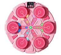 NIDONE Macchina da Boxe per Bambini a 5 velocità, Macchina da Boxe Musicale a 2 modalità con luci LED, Allenatore di Pugni con punteggio con Guanti per Esercizi casa (Rosa, 35 cm)