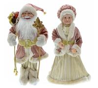NIDONE Mr e Mrs Claus Santa Claus Figure 2pcs 17,7 pollici geniali realistici Mr e Mrs Claus Figure di Natale Cine Christmas Babbow Doll Ornament for Window Table Christmas Deorations Gift
