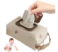 NIDONE Pouch per pannolini e salviettini, organizzatore di sacchetti per pannolini, maietto dell'orso e borse di salviettine con manico, borsa per bambini ricamo riutilizzabile lavabile per viaggiare