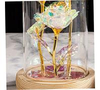 NIDONE Rosa incantata di Rosa eterna Colorata in Lamina d'oro in Cupola di Vetro con Luce a LED per la Festa della Mamma, San Valentino, Natale, Anniversario, Regali Unici
