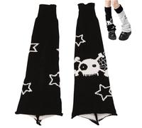 NIDONE Scaldamuscoli da Donna Scaldamuscoli con Stampa di Teschi gotici Calzini Caldi Lavorati a Maglia su Due Lati per Ragazze e Donne, Regali Invernali