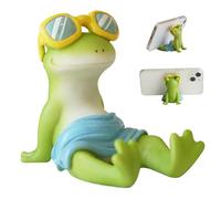 NIDONE Simpatico supporto per telefono a forma di rana Supporto per telefono in resina per cellulare per cartoni animati decorativo per scrivania da ufficio Comodino compleanno