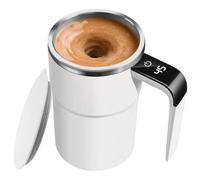 NIDONE Tazza da caffè con agitazione automatica Tazza da caffè con agitazione automatica da 380 ml con coperchio da elettrica ricaricabile tramite USB con display della temperatura per latte, ca