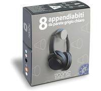 nidoshu Appendiabiti da Parete Singoli - Attaccapanni da Muro per Ingresso Moderno Bagno o Cucine - Appendini Originali - Ganci Appendi Abiti con viti a scomparsa (Set da 8 appendini, grigio chiaro)