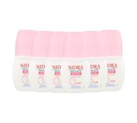 NIDRA | Deolatte Roll On Delicato, con Proteine del Latte e Latte di Mandorla, Dermatologicamente Testato, Made in Italy, 6x50 ml