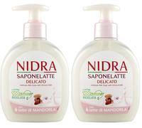 NIDRA | Sapone liquido alla mandorla con proteine del latte, dermatologicamente testato, Made in Italy, 300 ml (Confezione da 2)
