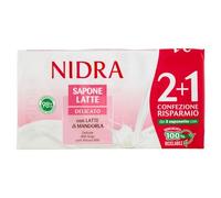 NIDRA | Tripack Sapone Delicato, con Proteine del Latte e Latte di Mandorla, Dermatologicamente Testato, Made in Italy, 3x90gr