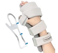 NIdreamCE Stecca per mano a riposo, tutore polso dito per tunnel carpale, tendinite, Supporto notturno per raddrizzamento a 5 dita, mano ictus (R)