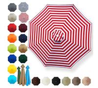 NIDSNID Ricambio per ombrellone da 2 m/2,7 m/3 m, 6 braccia/8 braccia, Rosso-bianco., 2m-6arms