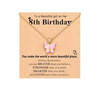 NIEBYI Collana con scritta "Happy 5th 6th 7th 8th 9th 10th 11th 12th Birthday Gifts You Make The World A More Beautiful Place Butterfly Necklace Bday Presents
