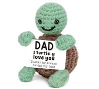 NIEBYI Mini divertente tartaruga papà regali da figlia, figlio moglie, regalo di compleanno per papà, papà, papà, papà, piccoli oggetti carini, tartaruga all'uncinetto emotiva fatta a mano