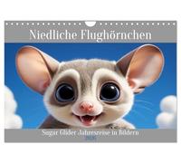 Niedliche Flughörnchen - Sugar Glider Jahresreise (Wandkalender 2026 DIN A4 quer), CALVENDO Monatskalender: Lassen Sie sich von den süßen Flughörnchen ... bringen Sie ein Lächeln in jeden Ihrer Tage.