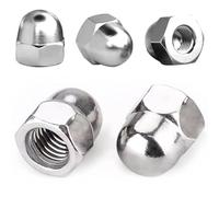 NIEEKRUN 60 Pezzi Dadi a Cappello M6, Dadi per cappelli in acciaio inox, Dado Cieco in Acciaio Inossidabile, per Mobili, Biciclette, Lavorazione del Legno, Siderurgia, Macchine Industriali (Argento)