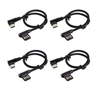 NIEI 4 cavi dati USB 2.0 da USB C 3.1 di tipo C a sinistra ad angolo retto a 90 gradi con manicotto per tablet e telefono, 15 cm