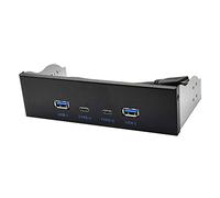 NIEI USB3.2 Type-C Nero Unità Ottica Pannello 2X USB GEN2+2X Type-C 3.5-5.25 HUB 19PIN a C Porta Front-Back