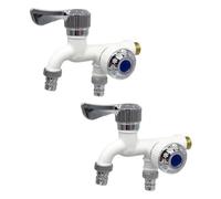 Niejgay 2 Pezzi Splitter per Rubinetto A 2 Vie Splitter per Tubo da Giardino Splitter per Rubinetto 'Acqua, Rubinetto per Acqua A Doppio Rubinetto da Esterno, Bianca
