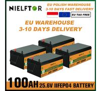 NIELFTOR Nuovo 24v 100AH 12v 48v 100AH 300ah LiFePO4 Batteria 12V 24v Al Litio Ferro Fosfato Batterie RV Solar Camping esente da imposte