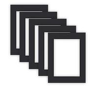 nielsen Conservation Cartoncino Passepartout 2,2 mm, set di 5, formato esterno 30x40 cm per formato immagine 20,5 x 29,5 cm (DIN A4), nero liscio