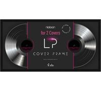 nielsen cornice per dischi, 63,3 x 31,6 cm, legno, Negro, doppio LP in formato verticale e orizzontale, vetro sintetico, Vinyl Wood