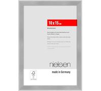 nielsen cornice per foto, 10 x 15 cm, alluminio, Argento opaco, cornice per fotoper posizionarein formato verticale e orizzontale, vetro sintetico, Atlanta