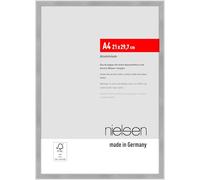 nielsen cornice per foto, 21 x 29,7 cm (A4), alluminio, Argento opaco, cornice per documentiper appenderein formato verticale e orizzontale, vetro sintetico, Atlanta