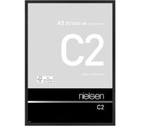 nielsen cornice per foto, 29,7 x 42 cm (A3), alluminio, Nero opaco, cornice per posterper appenderein formato verticale e orizzontale, vetro vero, C2