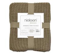 nielsen HOME Coperta Alen lavorata a maglia, 150 x 200 cm, sabbia, 100% cotone, Ökotex
